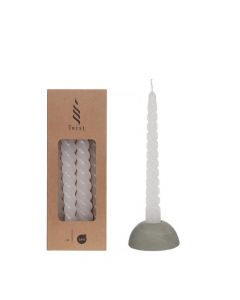 Candles twisted white 19cm high (4 pcs.) [IFS-32237]