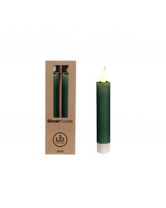 LED Dinner Candle h.15 Ø2,15 rustic moss green (set 2 pcs) [IFS-32540]