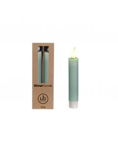 LED Dinner Candle h.15 Ø2,15 rustic eucalyptus green (set 2 pcs) [IFS-32545]