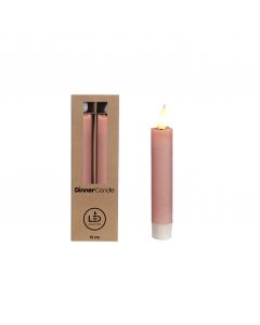 LED Dinner Candle h.15 Ø2,15 rustic pink (set 2 pcs) [IFS-32550]