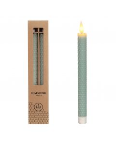 LED honeycomb candle   Ø2.2 h. 25cm Eucalyptus Green (set 2 pcs) [IFS-32685]