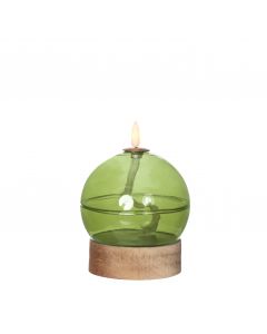Led oil lamp h13,5 Ø10 cm light green (1 pc) [IFS-32805]