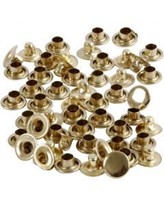 Rivets, brass, D: 7 mm, 50 pc/ 1 pack [HOB-406150]