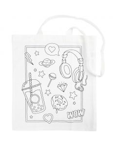 Tote bag, size 38x42 cm, 130 g, white, 1 pc [HOB-499908]