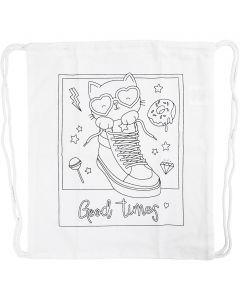Gym Bag, size 37x41 cm, 130 g, white, 1 pc [HOB-499909]