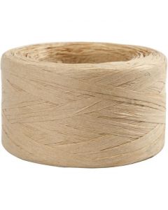 Paper raffia yarn, sand, W: 7-8 mm, 100 m/ 1 roll [HOB-503293]