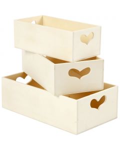 Storage Boxes, H: 6,3+5,8+5,5 cm, L: 20,5+18+15,8 cm, W: 11,5+9,8+7,8 cm, 3 pc/ 1 set [HOB-57767]