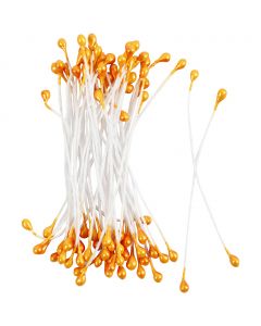 Flower Stamens, L: 6,4 cm, dia. 2 mm, metallic orange, 100 pc/ 1 pack [HOB-610353]
