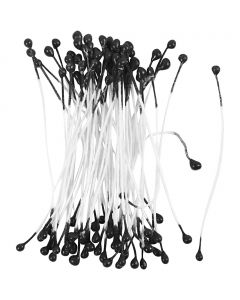 Flower Stamens, L: 6,4 cm, dia. 2 mm, black, 100 pc/ 1 pack [HOB-610354]