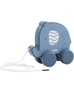 VIGA pull along Elephant, size 11 cm, blue, 1 pc [HOB-908589]