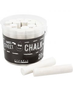 Street Chalk, size 2,5x12 cm, white, 20 pc/ 1 pack [HOB-900584]
