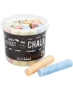 Street Chalk, size 2,5x12 cm, assorted colours, 20 pc/ 1 pack [HOB-900590]