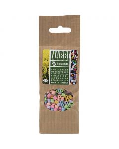NABBI BioBeads, size 5x5 mm, hole size 2.5 mm, medium, pastel colours, 1000 pc/ 1 pack [HOB-9067651]
