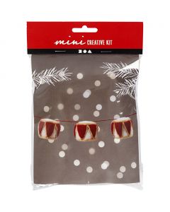 Mini Craft Kit, Drum, dia. 33 mm, beige, antique red, 1 set [HOB-977427]