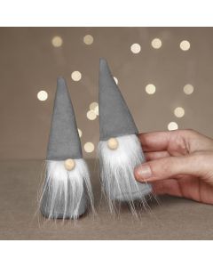 Mini Craft Kit, Scandinavian Santa gnomes, H: 12 cm, grey, 1 pack [HOB-977429]