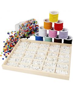 Letter Bead Bracelet Set, 1 set [HOB-97768]