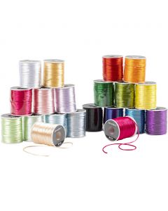 Satin Cord, thickness 2 mm, pastel colours, bold colours, 20x50 m/ 1 pack [HOB-980823]