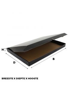 Shipping boxes 38x25x2,9cm Black (100 pcs) [FP-VPD002]