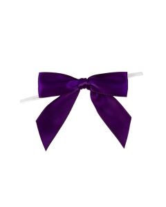 Bows Pre-tied 8,9 cm Plum (25 pieces) [BOWPL]
