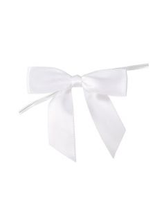 Bows Pre-tied 8,9 cm White (25 pieces) [BOWWH]