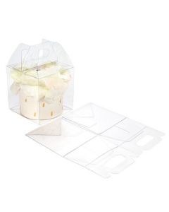 Plastic Handle Box 10.2 x 10.2 x 10.2 cm (25 Pieces) [FPLB57]
