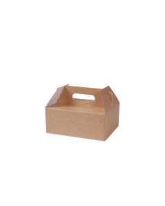 Cardboard handle box brown 21x17x9 cm  (100 pieces) [GB-DFC01705]