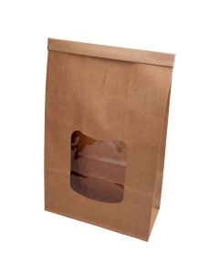 Kraft bags brown 15.5x7x24.5 cm reclosable (400 pieces) [GB-DRE02750]