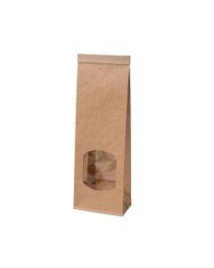 Eco-friendly kraft bags brown w/window 8.8x4.7x26 cm reclosable (500 pieces) [GB-DRE02760]