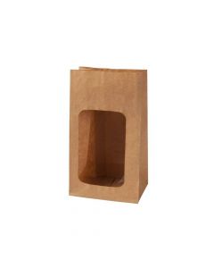Eco-friendly kraft bags w/window brown 9.5x5.5x18 cm (500 pieces) [GB-DRE03941]