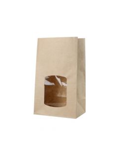 Eco-friendly kraft bags w/window brown 15x10x25 cm (500 pieces) [GB-DRE03961]