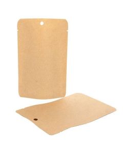 Stand Up Pouches Kraft Compostable 10.2x6x15.2cm no Grip Seal | 57 grams (100 pieces) [SUPEK2]