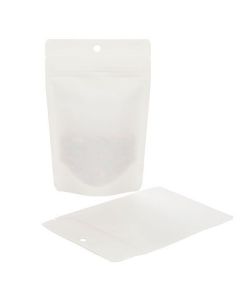 Stand Up Pouches Compostable Kraft White 10.2x6x15.2cm | 57 grams (100 pieces) [ZBGEK2W]
