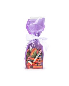 Block Bottom Bags Neon Purple w/ Paper Insert 7x5,1x25,4 cm (100 pieces) [FGPB17NP]