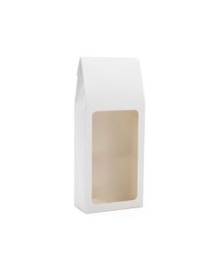 Kraft Gift Boxes with Window glossy White 9x4.5x21.5cm (25 pieces) [FS338]