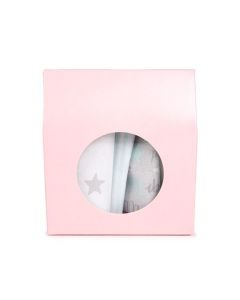 Kraft Gift Boxes Pink with Circle Window 8,9x3,8x10,2 cm (25 pieces) [FS341]