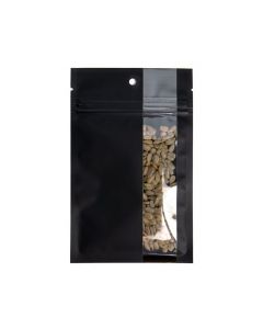 Grip Seal Bags Matte Black w/ Vertical Window 9,2x12,7 cm (100 pieces) [HZBV4MB]