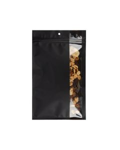 Grip Seal Bags Matte Black W/Vertical Window 15,2x23,5 cm (100 pieces) [HZBV7MB]