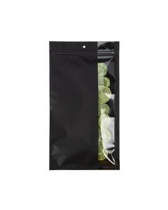 Grip Seal Bags Matte Black W/Vertical Window 17,8x30,5 cm (100 pieces) [HZBV8MB]