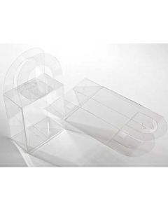 Plastic Gift Boxes with Handle 10.2x5.7x11.7cm Crystal Clear (25 pieces) [FS211]