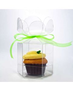 Flower Top Cupcake Boxes for Singles 9.5 x 9.5 x 10.2cm (100 Pieces) [CBS212]