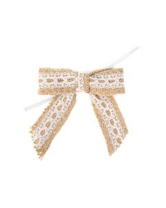 Bows Pre-tied Jute 8,9 cm (25 pieces) [JBOWL]