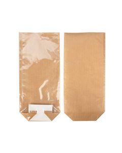 Kraft Block Bottom Bags w/ Paper Insert 7x5.1x25.4 cm (100 Pieces) [FGKB17]