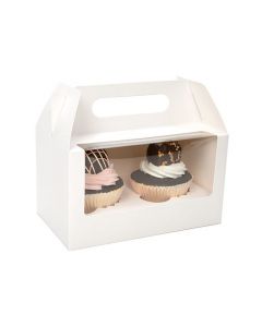 Double Cupcake Handle Box Set White 17,8x10,2x10,2cm (100 Sets) [CBS173W]