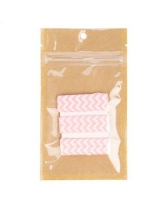 Kraft Barrier Bags with clear front 7.6 x 11.4 cm w/Tear Notches (100 Pieces) [HZB3KC]