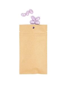 Kraft Hanging Barrier Bags 7.6 x 11.4 cm w/Tear Notches (100 Pieces) [HZBB3K]