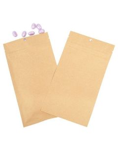 Kraft Hanging Barrier Bags 10.2 x 16.5 cm w/Tear Notches (100 Pieces) [HZBB5K]