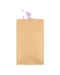 Kraft Hanging Barrier Bags 17.8 x 30.5 cm w/Tear Notches (100 Pieces) [HZBB8K]