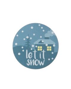 Stickers Round Let It Snow (Blue w/ White Hot Stamp) 3,8 cm (1 Sheet) [LS1HLIS]