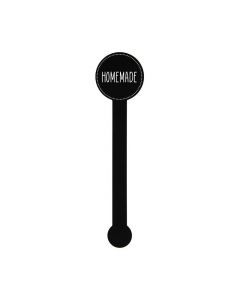 Stickers Lollipop Shape Homemade (Black w/ White Text) 2,5x10,2 cm (1 Shet) [LSLHOME]