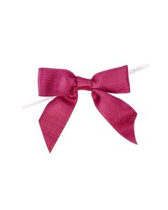 Bows Pre-tied Metallic Hot Pink 8,9 cm (25 pieces) [MBOWP]